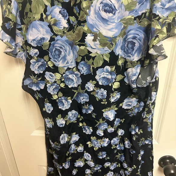 Alice and Olivia Jem Floral Ruffle Sleeve Mini Dress Size Medium - Picture 9 of 9
